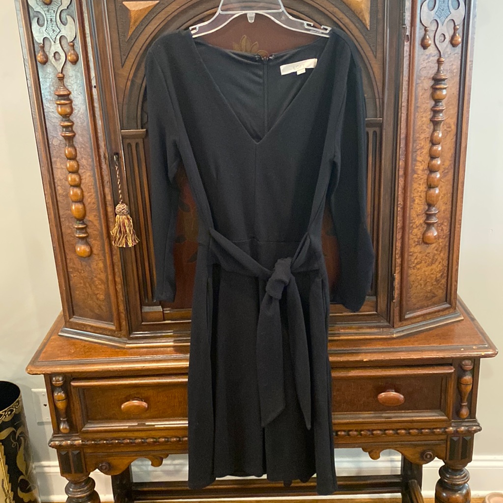 Loft Tie-Waist Black Dress. Size 2. Worn Once. Perfect Condition